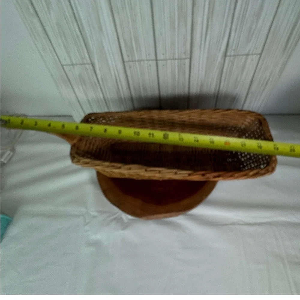 Vintage Long Handled Wicker Bread Basket
